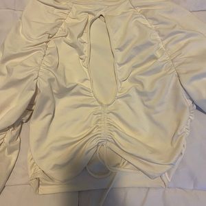 Oh Polly ruched keyhole long sleeve top